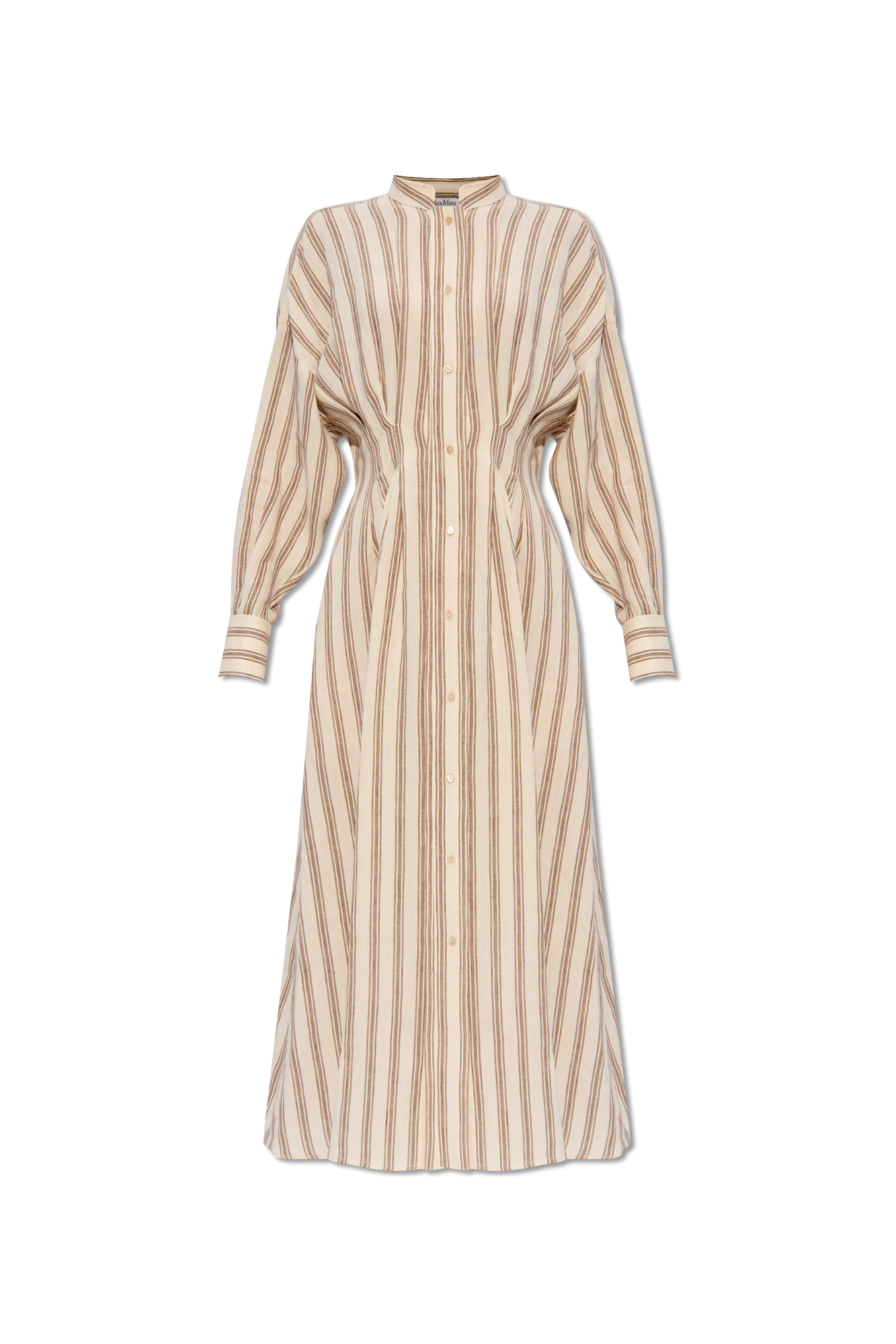 Beige 'Yole' striped dress Max Mara - lace-panel shift dress